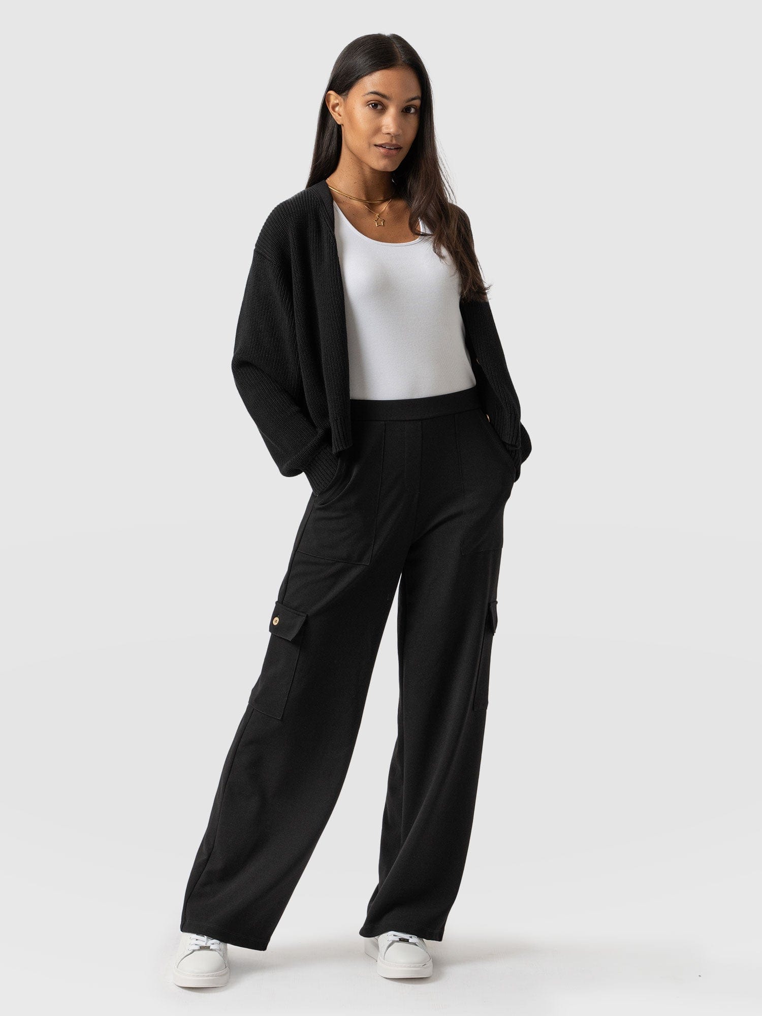Cargo Chelsea Wide Leg Pant Black - Women's Pants | Saint + Sofia® USA